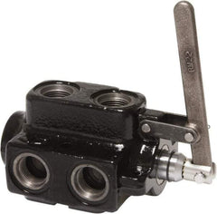Parker - 25 GPM 3/4 Inlet Cast Iron Hydraulic Control Valve - 1-1/16 - 12 Thread, 3,000 psi, 4.38" Wide x 8-1/2" Long - Exact Tool & Supply
