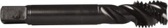 DORMER - M8x1.00 Metric Fine 3 Flute 6H Modified Bottoming Spiral Flute Tap - Powdered Metal, Oxide Finish, 2-23/32" OAL, Right Hand Flute, Right Hand Thread, Series E018 - Exact Tool & Supply