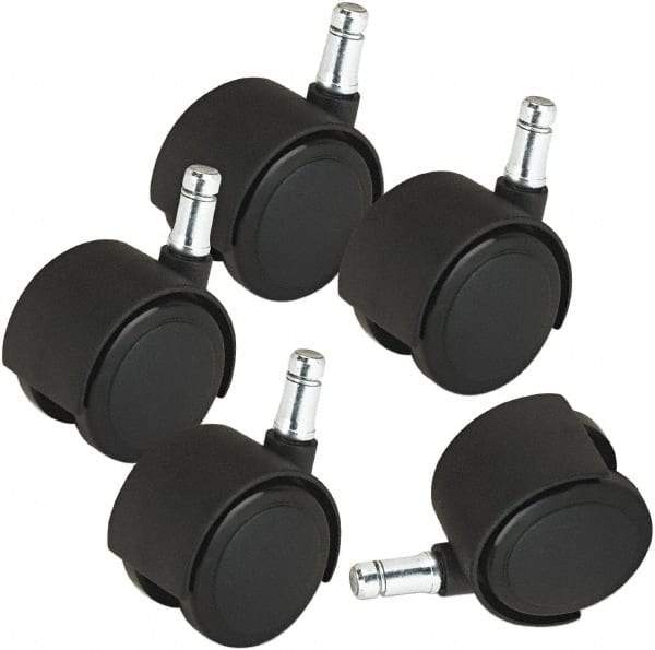 Master Caster - Matte Black Carpet Casters - For Wood & Tubular Metal Chairs & Office Furniture - Exact Tool & Supply