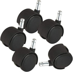 Master Caster - Matte Black Carpet Casters - For Wood & Tubular Metal Chairs & Office Furniture - Exact Tool & Supply