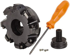Kennametal - 8 Inserts, 4.744" Cutter Diam, 0.087" Max Depth of Cut, Indexable High-Feed Face Mill - 1-1/4" Arbor Hole Diam, 1.77" High, KSHR Toolholder, HNGJ 0905.. Inserts, Series Dodeka High-Feed - Exact Tool & Supply