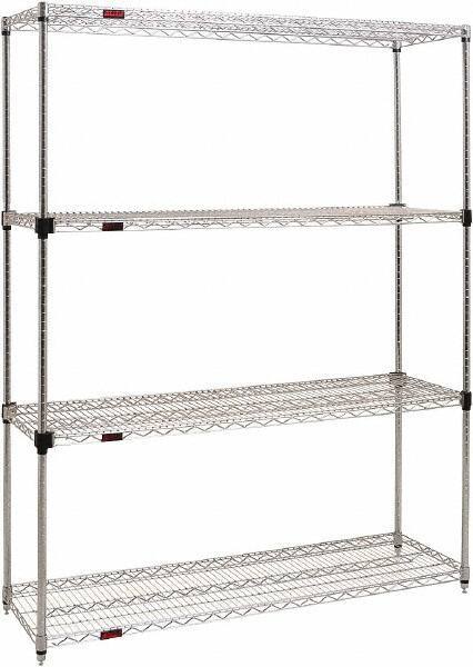 Eagle MHC - 4 Shelf Eagle MHC Wire Shelving - Starter Unit - 72" Wide x 24" Deep x 74" High, - Exact Tool & Supply