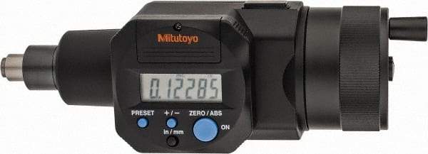 Mitutoyo - 0 to 50.8mm Range, 11mm Spindle Diameter, Flat Spindle Electronic Micrometer Head - 0.00005" Resolution, 0.00015" Accuracy, Data Output - Exact Tool & Supply