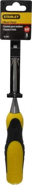 Stanley - 9" OAL x 1/4" Blade Width Wood Chisel - 1/4" Tip, Polypropylene Handle - Exact Tool & Supply