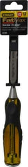 Stanley - 9" OAL x 1/2" Blade Width Wood Chisel - 1/2" Tip, Acetate & Rubber Grip Handle - Exact Tool & Supply