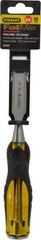Stanley - 9" OAL x 3/4" Blade Width Wood Chisel - 3/4" Tip, Acetate & Rubber Grip Handle - Exact Tool & Supply