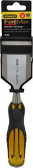 Stanley - 9" OAL x 2" Blade Width Wood Chisel - 2" Tip, Acetate & Rubber Grip Handle - Exact Tool & Supply