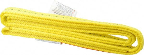 Made in USA - 4' Long x 1" Wide, 2,400 Lb Basket Capacity, 2,400 Lb Vertical Capacity, 1 Ply, Nylon Web Sling - Exact Tool & Supply