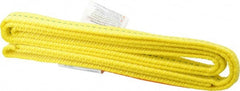 Made in USA - 4' Long x 1" Wide, 2,400 Lb Basket Capacity, 2,400 Lb Vertical Capacity, 1 Ply, Nylon Web Sling - Exact Tool & Supply