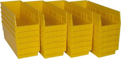 Quantum Storage - 50 Lb. Load Capacity, 17-7/8" Deep, Yellow Polypropylene Hopper Shelf Bin - 6" High x 6-5/8" Wide x 17-7/8" Long - Exact Tool & Supply