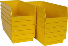 Quantum Storage - 50 Lb. Load Capacity, 17-7/8" Deep, Yellow Polypropylene Hopper Shelf Bin - 6" High x 8-3/8" Wide x 17-7/8" Long - Exact Tool & Supply