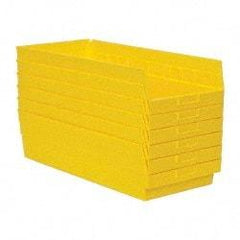 Quantum Storage - 50 Lb. Load Capacity, 23-5/8" Deep, Yellow Polypropylene Hopper Shelf Bin - 6" High x 11-1/8" Wide x 23-5/8" Long - Exact Tool & Supply