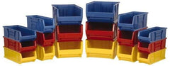 Quantum Storage - 100 Lb. Load Capacity, 35-7/8" Deep, Blue Polypropylene Hopper Stacking Bin - 17-1/2" High x 19-7/8" Wide x 35-7/8" Long - Exact Tool & Supply