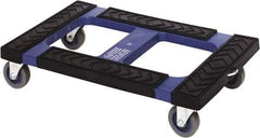Quantum Storage - 1,000 Lb Capacity Polyethylene Rubber Cap Dolly - 30" Long x 18" Wide x 7" High, 4" Wheels - Exact Tool & Supply