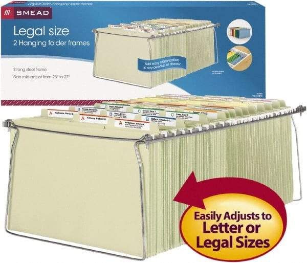 SMEAD - 9-1/2 x 14-1/2", Legal, Plain Steel, Hanging File Drawer Frames - Exact Tool & Supply