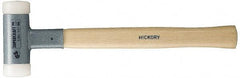 HALDER - 8 oz Head 3/4" Face Diam Nylon Dead Blow Hammer - 11-3/4" OAL, Hickory Handle - Exact Tool & Supply