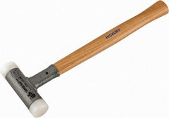 HALDER - 15 oz Head 1-3/16" Face Diam Nylon Dead Blow Hammer - 13" OAL, Hickory Handle - Exact Tool & Supply