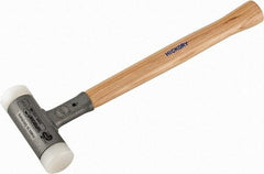 HALDER - 19 oz Head 1-3/8" Face Diam Steel Dead Blow Hammer - 13" OAL, Hickory Handle - Exact Tool & Supply