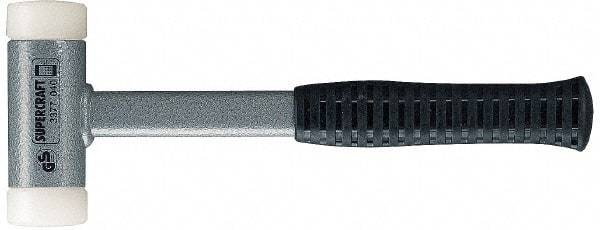 HALDER - 32 oz Head 1-3/4" Face Diam Nylon Dead Blow Hammer - 12" OAL, Steel Handle - Exact Tool & Supply