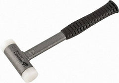 HALDER - 25 oz Head 1-3/8" Face Diam Nylon Dead Blow Hammer - 11-1/2" OAL, Steel Handle - Exact Tool & Supply
