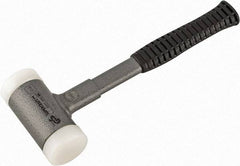 HALDER - 42 oz Head 2" Face Diam Nylon Dead Blow Hammer - 12-1/8" OAL, Steel Handle - Exact Tool & Supply