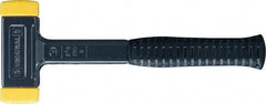 HALDER - 25 oz Head 1-1/2" Face Diam Polyurethane Non-Rebounding Dead Blow Mallet - 11.7656" OAL, Steel Handle - Exact Tool & Supply