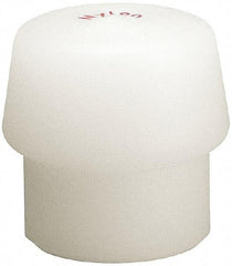 HALDER - 1-37/64" Face Diam, Grade Hard, White Hammer Tip/Face - Nylon - Exact Tool & Supply