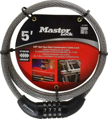 Master Lock - 5' Long Combination Cable Lock - 3/8" Diam - Exact Tool & Supply