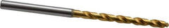 OSG - #29 130° Vanadium High Speed Steel Jobber Drill - TiN Finish, Right Hand Cut, Spiral Flute, Straight Shank, 71mm OAL, Standard Point - Exact Tool & Supply