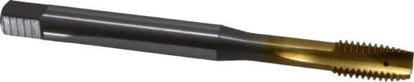 OSG - M8x1.25 Metric Coarse, 3 Flute, TiN Finish, Vanadium High Speed Steel Spiral Point Tap - Plug Chamfer, Right Hand Thread, 90mm OAL, 1-1/8" Thread Length, 0.318" Shank Diam, 6H Class of Fit - Exact Tool & Supply