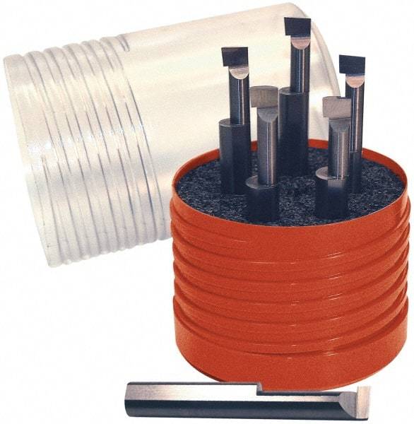 Accupro - 0.12 to 0.16" Min Diam, 0.4 to 3/4" Max Depth, 3/16" Shank Diam, 2" OAL Boring Bar Set - Micrograin Solid Carbide, 6 Piece Set - Exact Tool & Supply