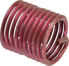 Recoil - 1-8 UNC, 1-1/2D, Stainless Steel Screw Locking Insert - 10-1/8 Free Coils, 1-1/2 Inch Overall Length, 1-1/6 to 1.196 Inch Outside Diameter, with Tang, Bright Finish - Exact Tool & Supply
