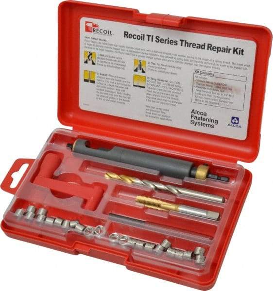 Recoil - 18 Inserts, M8x1.25, M8x1.25 Metric Coarse, Thread Repair Kit - 12mm Insert Length - Exact Tool & Supply