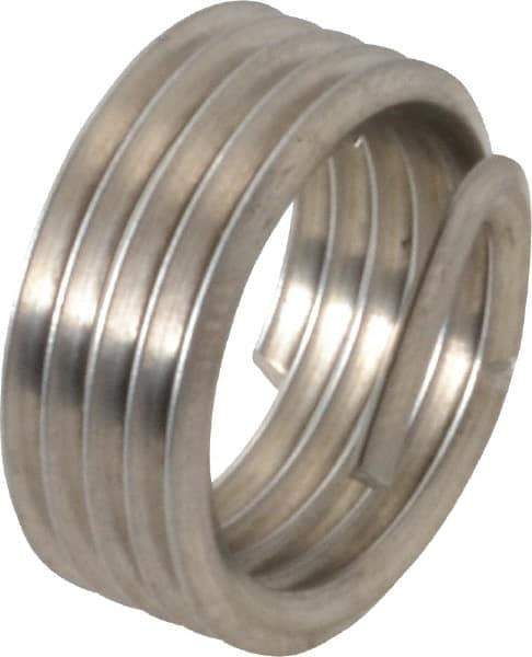 Recoil - 1/4-18 NPT, 0.394" OAL, Free Running Helical Insert - 5 Free Coils, Tanged, Stainless Steel, 1-1/2D Insert Length - Exact Tool & Supply