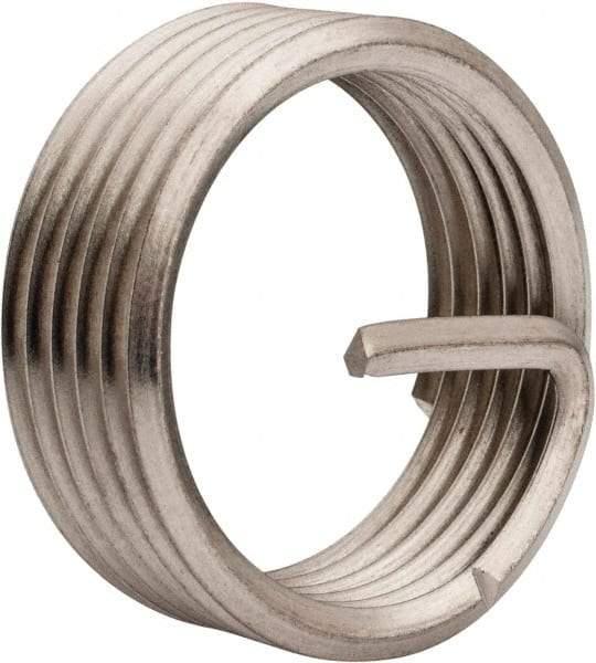Recoil - 3/4-14 NPT, 0.553" OAL, Free Running Helical Insert - 5-5/8 Free Coils, Tanged, Stainless Steel, 1-1/2D Insert Length - Exact Tool & Supply