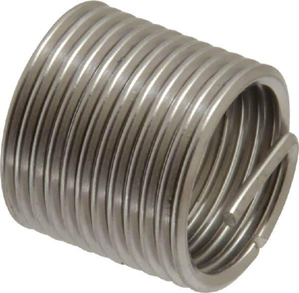 Recoil - M12x1.25 Metric Fine, 18mm OAL, Free Running Helical Insert - Tanged, Stainless Steel, 1-1/2D Insert Length - Exact Tool & Supply