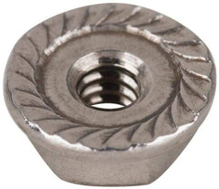 Value Collection - #6-32, 27/64" Flange Diam, Serrated Flange Nut - Grade 18-8 Stainless Steel, Uncoated Finish, 0.171" Flange Height - Exact Tool & Supply