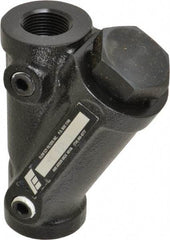 Flow Ezy Filters - 3/4 NPT Thread, 238 Micron, 3.6" Outside Diam, 4.8" Long, Stainless Steel Wire Cloth Media, Filter Assembly - Epoxy Coated Cast Iron - Exact Tool & Supply
