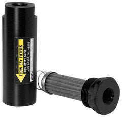 Flow Ezy Filters - 1/2 NPT Thread, 149 Micron, 1.6" Outside Diam, 4.9" Long, Stainless Steel Wire Cloth Media, Filter Assembly - Anodized Aluminum - Exact Tool & Supply
