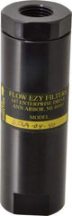 Flow Ezy Filters - 1/2 NPT Thread, 40 Micron, 1.6" Outside Diam, 4.9" Long, Stainless Steel Wire Cloth Media, Filter Assembly - Anodized Aluminum - Exact Tool & Supply
