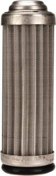 Flow Ezy Filters - 40 Micron, 1" Outside Diam, 3.4" Long, Stainless Steel Wire Cloth Media, Filter Element - 0.6" Inside Diam, Anodized Aluminum - Exact Tool & Supply