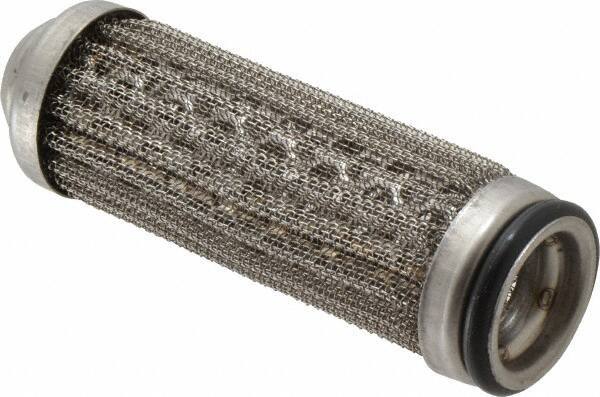 Flow Ezy Filters - 595 Micron, 1" Outside Diam, 3.4" Long, Stainless Steel Wire Cloth Media, Filter Element - 0.6" Inside Diam, Anodized Aluminum - Exact Tool & Supply