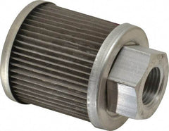 Flow Ezy Filters - 100 Mesh, 11 LPM, 3 GPM, 2.1" Diam, Female Suction Strainer without Bypass - 1/2 Port NPT, 2.7" Long - Exact Tool & Supply
