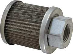 Flow Ezy Filters - 60 Mesh, 11 LPM, 3 GPM, 2.1" Diam, Female Suction Strainer without Bypass - 1/2 Port NPT, 2.7" Long - Exact Tool & Supply