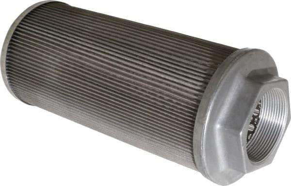 Flow Ezy Filters - 100 Mesh, 189 LPM, 50 GPM, 4.3" Diam, Female Suction Strainer without Bypass - 2 Port NPT, 9.8" Long - Exact Tool & Supply