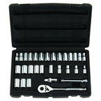 STANLEY® 1/4" Drive 30 Piece Fractional & Metric Socket Set – 6 & 12 Point - Exact Tool & Supply