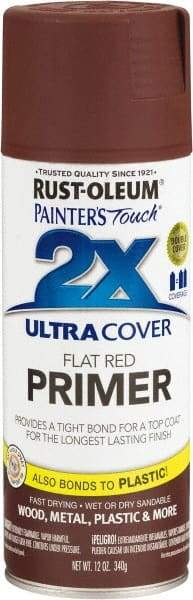 Rust-Oleum - 12 oz Red Aerosol Primer - 10 to 12 Sq Ft Coverage, Interior/Exterior - Exact Tool & Supply
