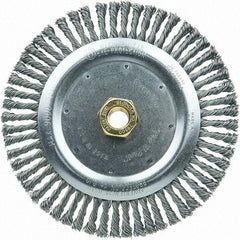 Weiler - 7" OD, 5/8-11 Arbor Hole, Stringer Bead Steel Wheel Brush - 3/16" Face Width, 7/8" Trim Length, 20,000 RPM - Exact Tool & Supply