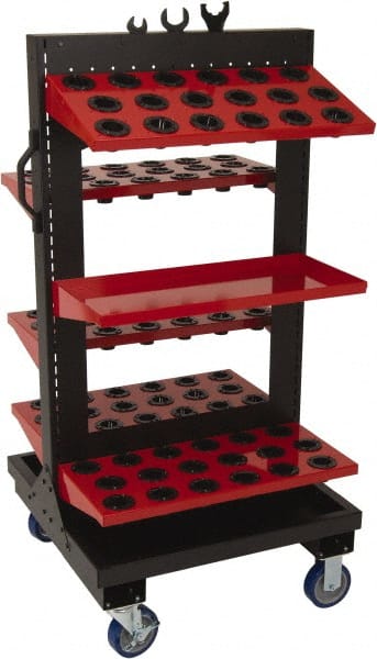 Huot - 50 Tool Capacity, HSK HSK 100A Taper ToolScoot Tree CNC Tool Cart - Exact Tool & Supply