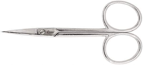 Clauss - 1" LOC, 8-1/2" OAL Straight Scissors - Steel Straight Handle, For Paper, Fabric - Exact Tool & Supply